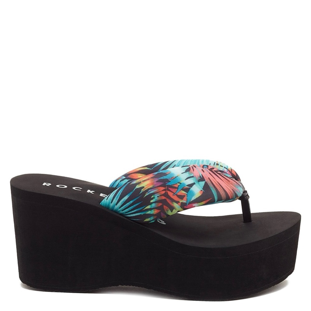 Rocket Dog Crushpuff Tyndall Palm Platform Sandals Size 8